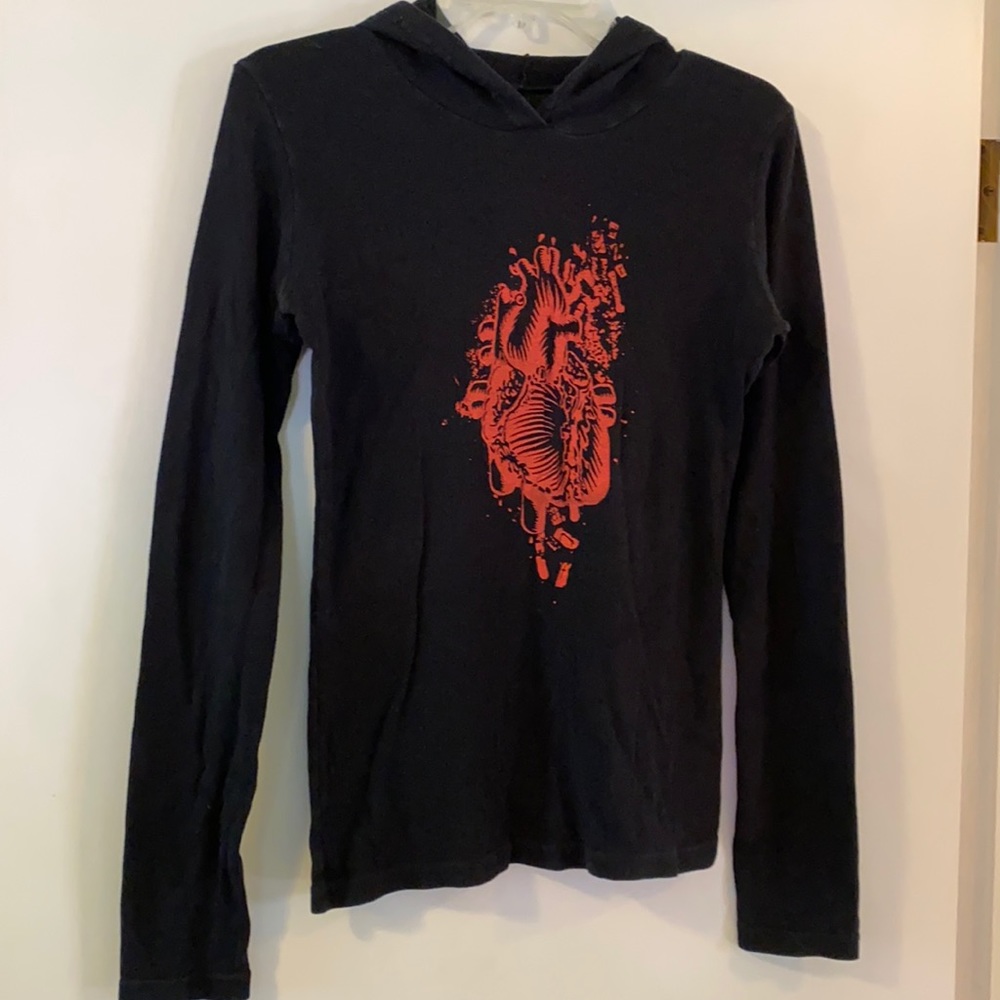 Anatomical heart black hoodie